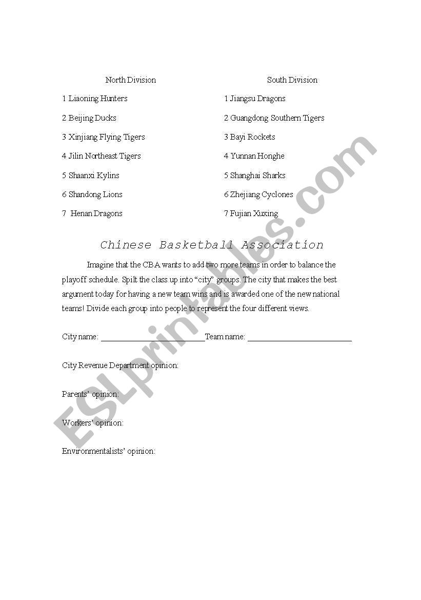 Group discussion / competition