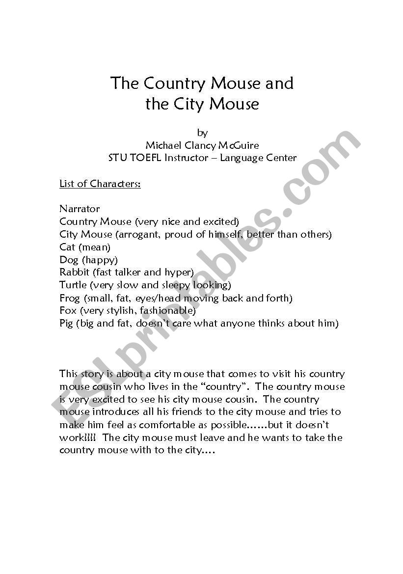 The Country Mouse and the City Cat