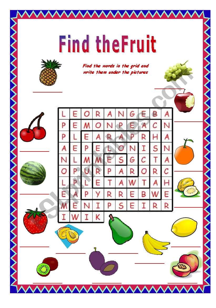 FRUIT SPIRAL worksheet