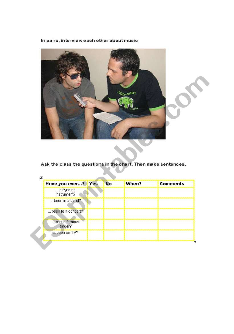 interview worksheet