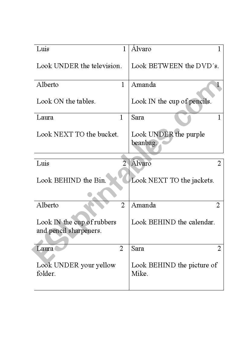 Easter Egg Hunt Prepositions worksheet