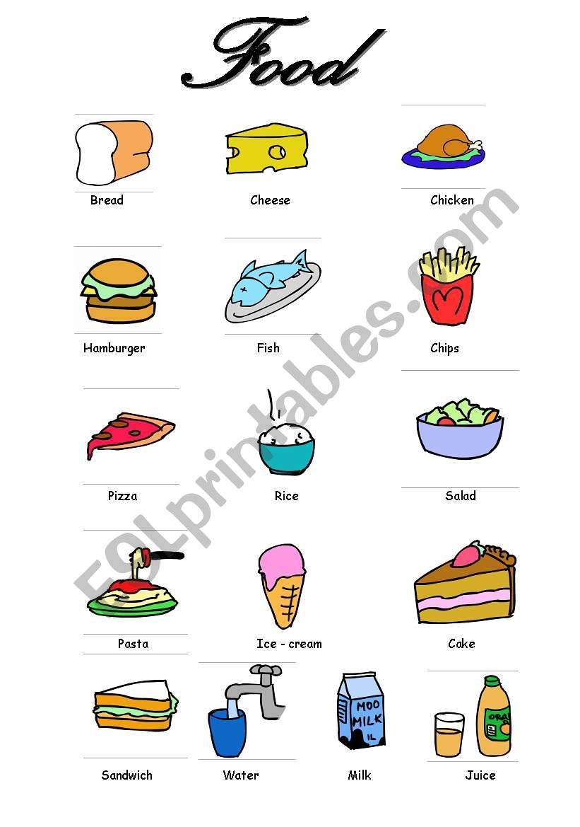 Food Vocabulary worksheet