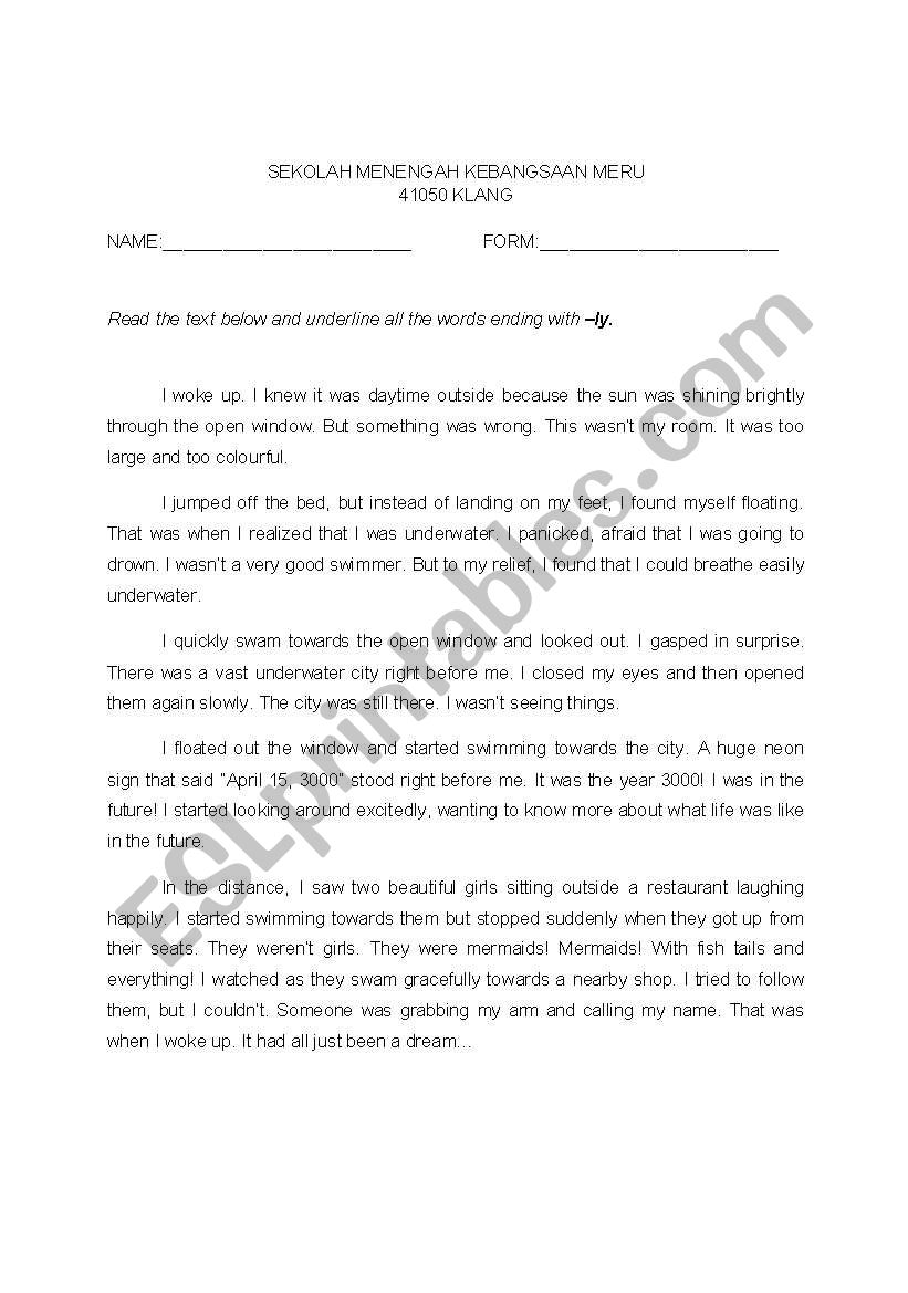 Adverbs of Manners Worksheets worksheet