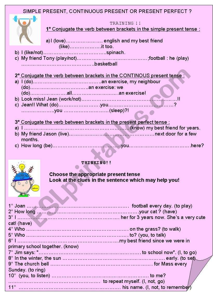 THE 3 PRESENTS  worksheet