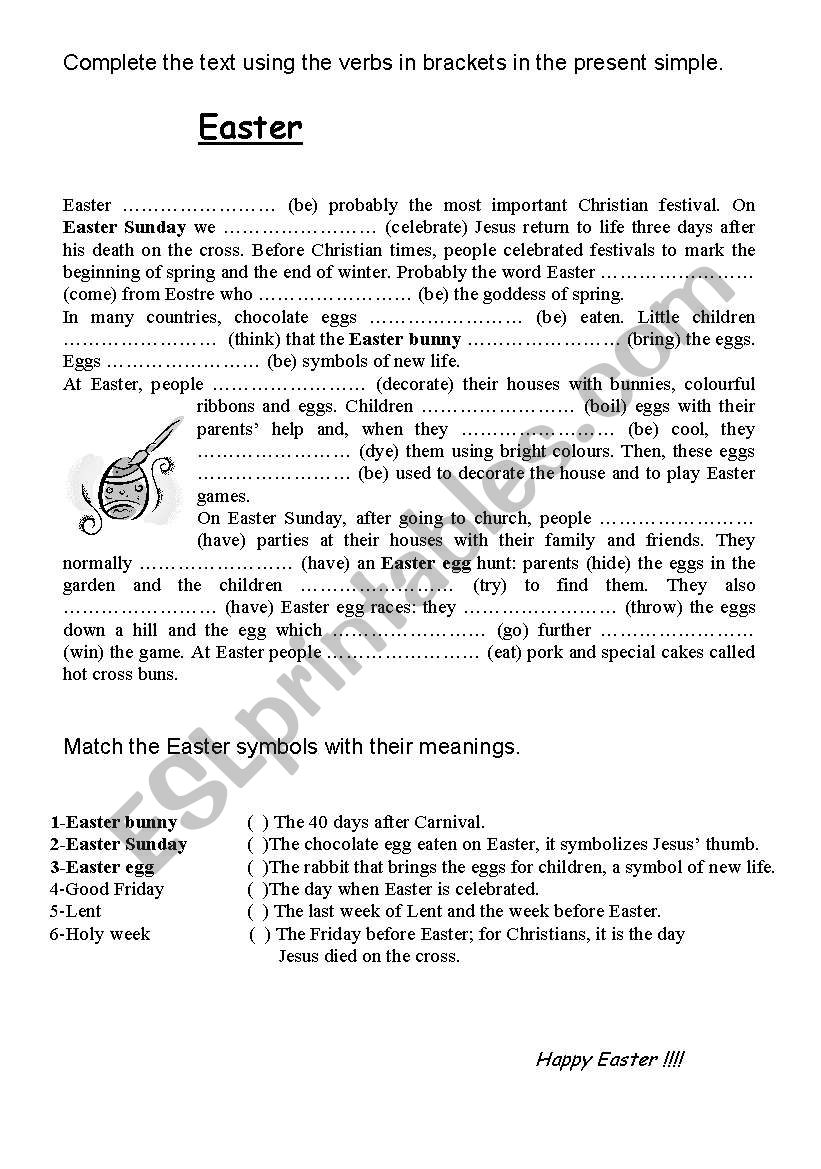 Easter worksheet