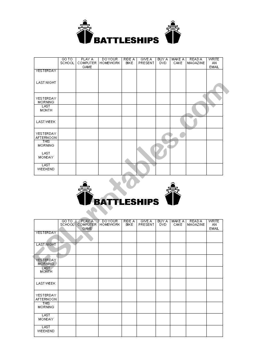 Battleships - Did you...? worksheet