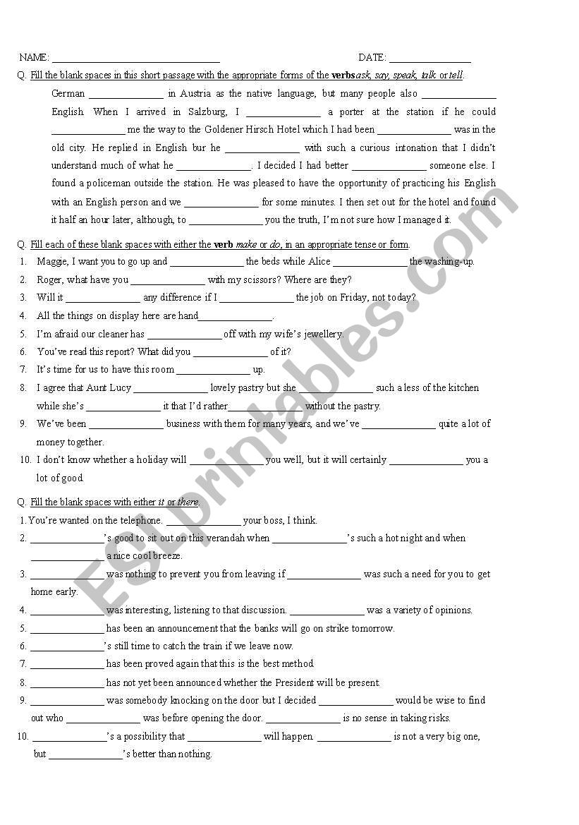 Articles worksheet