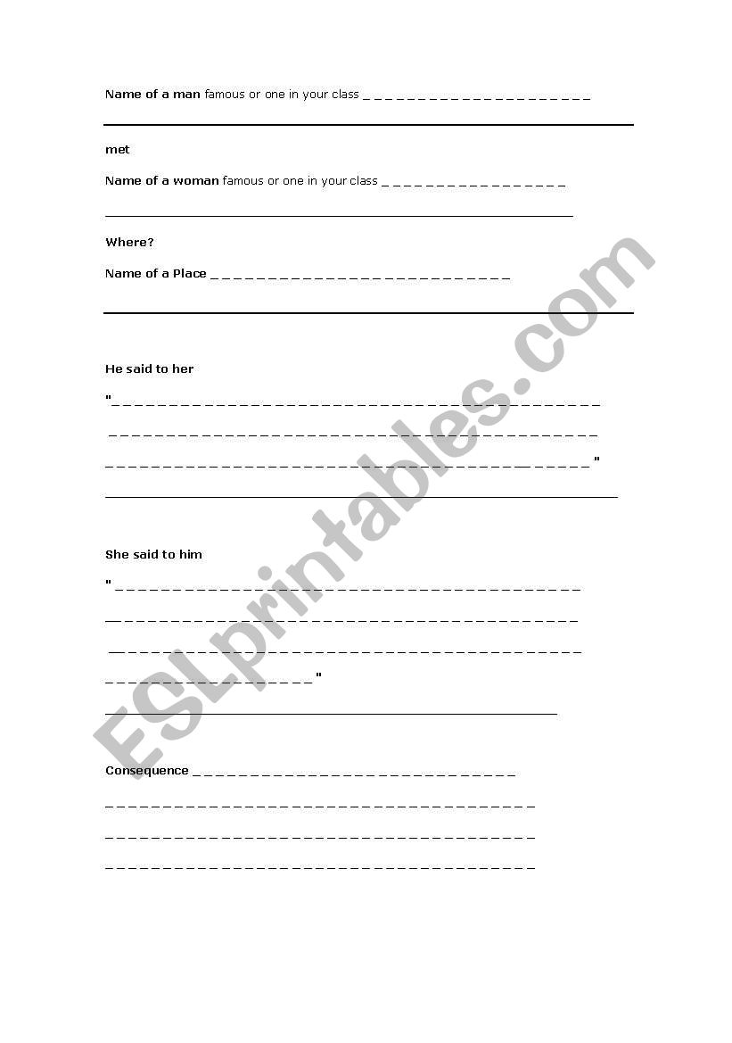 game worksheet