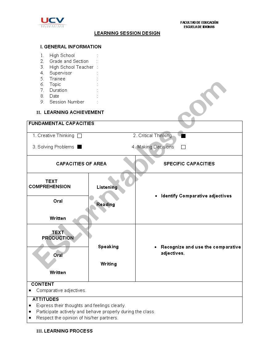 lesson worksheet