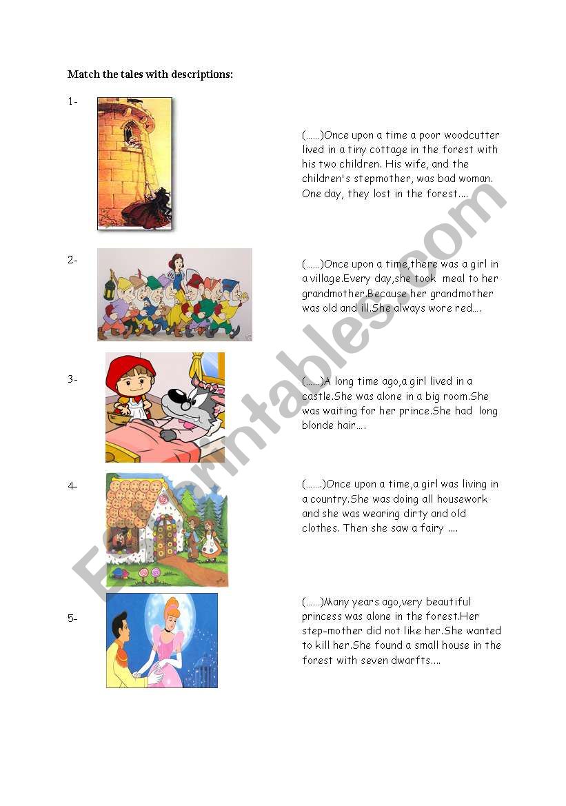 tales worksheet