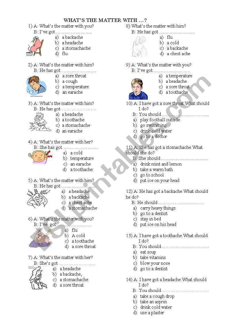 What S The Matter With Esl Worksheet By Hapshu