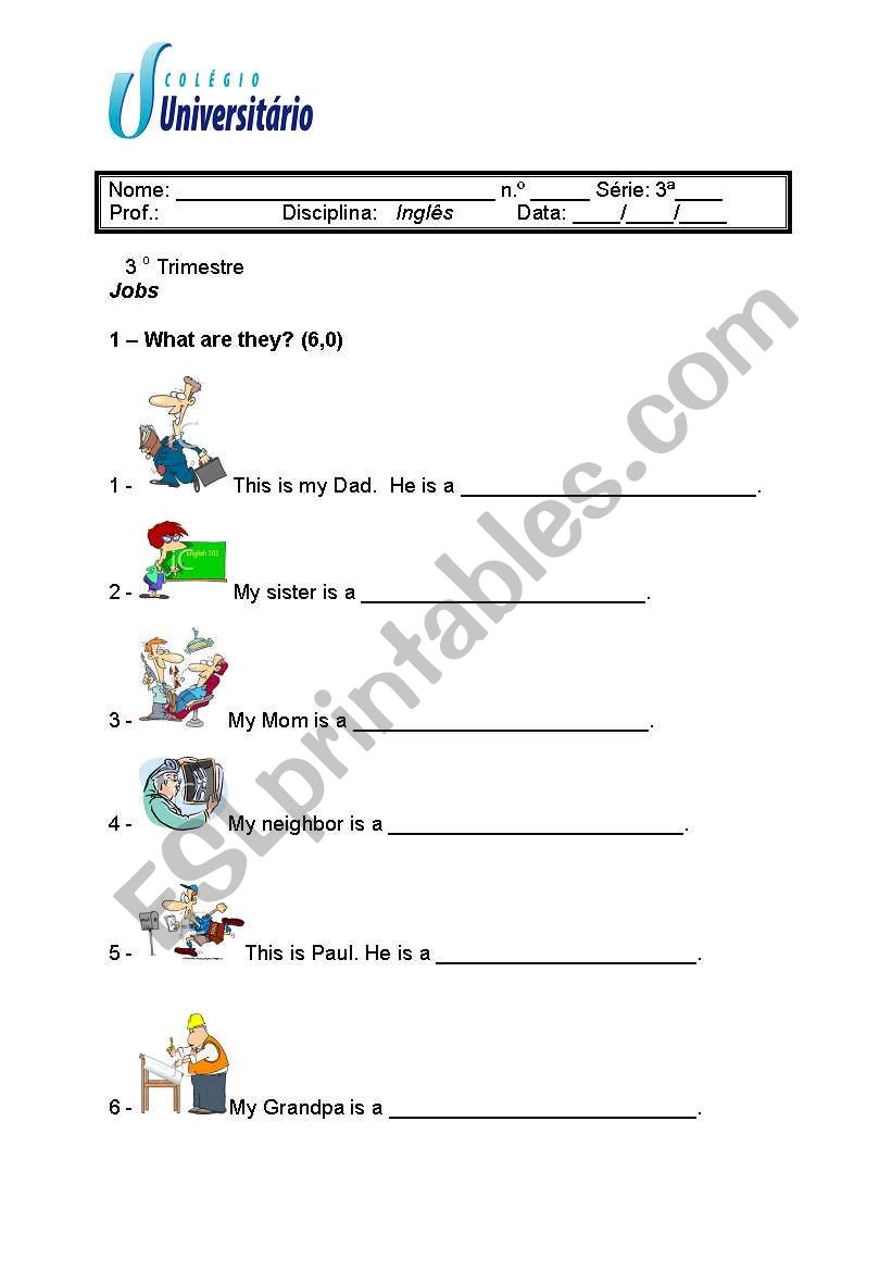 English test worksheet