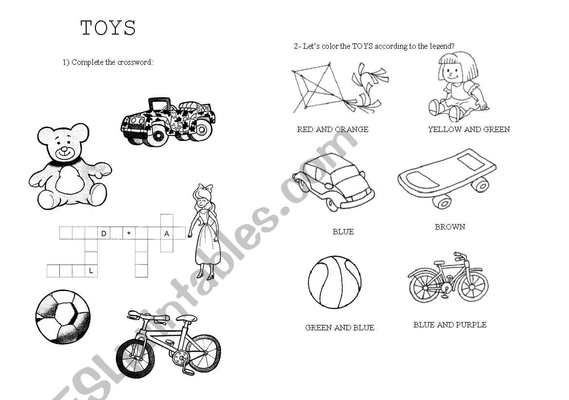 Toys worksheet