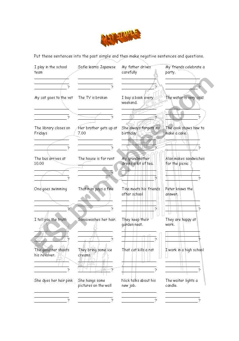 PAST SIMPLE worksheet