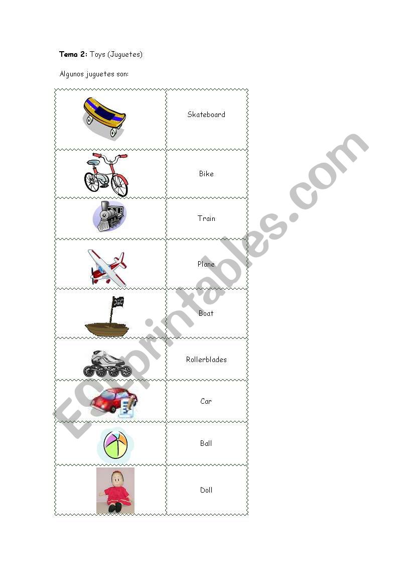 toys worksheet