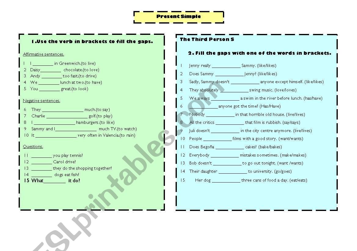 Present Simple worksheet