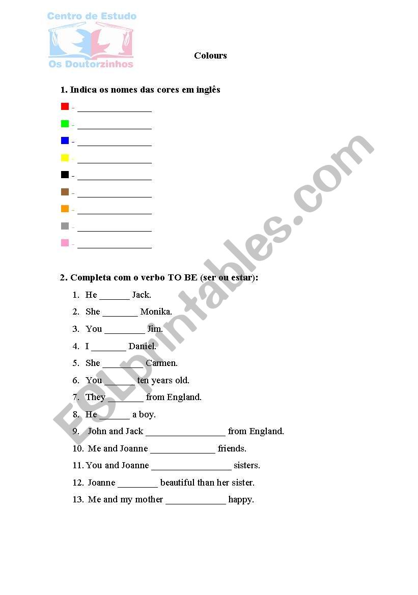 colours worksheet
