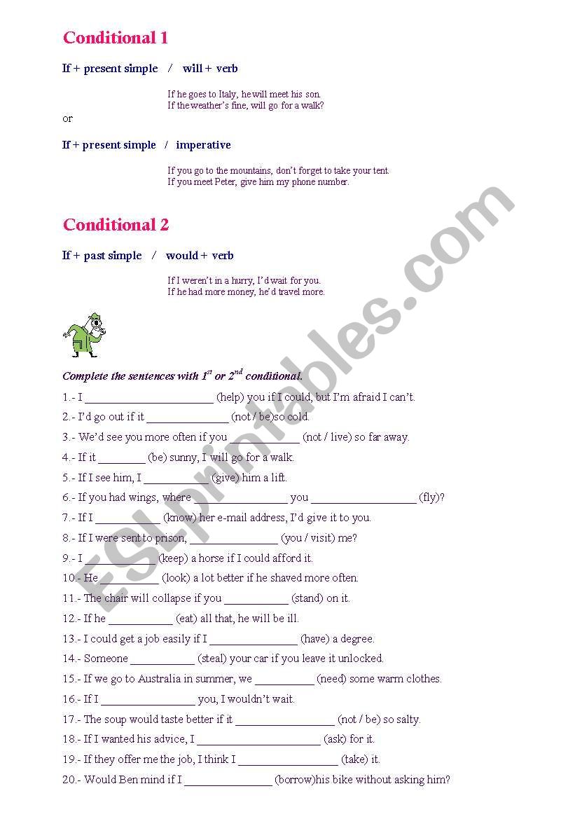 Conditionals 1&2 worksheet