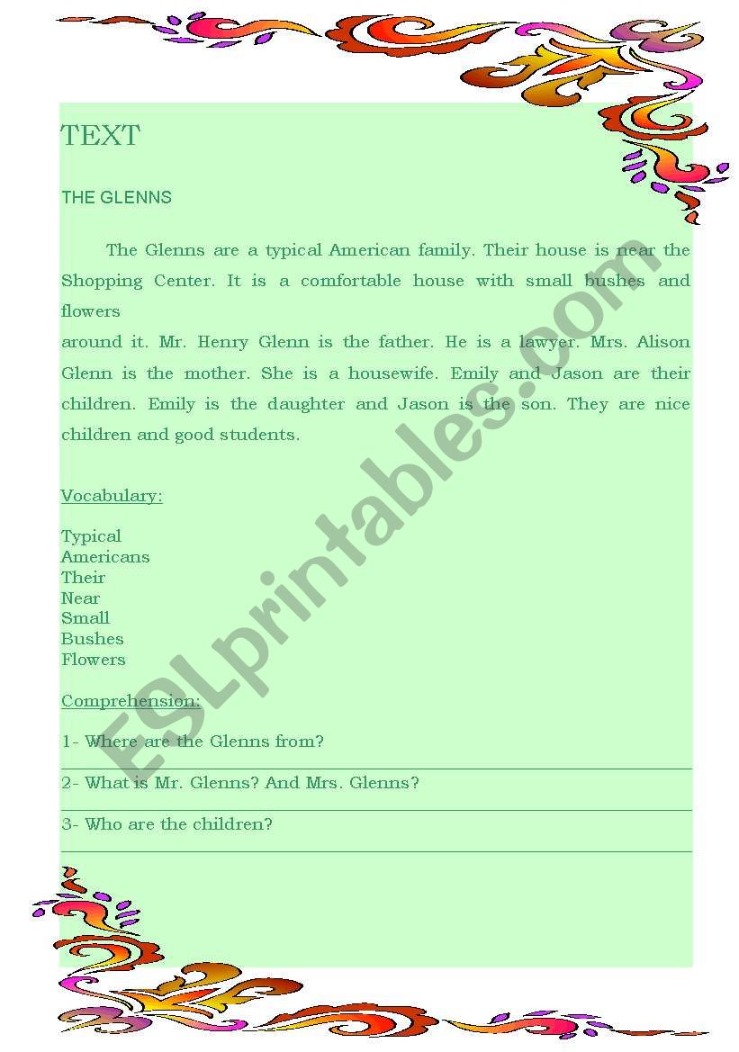 Text worksheet