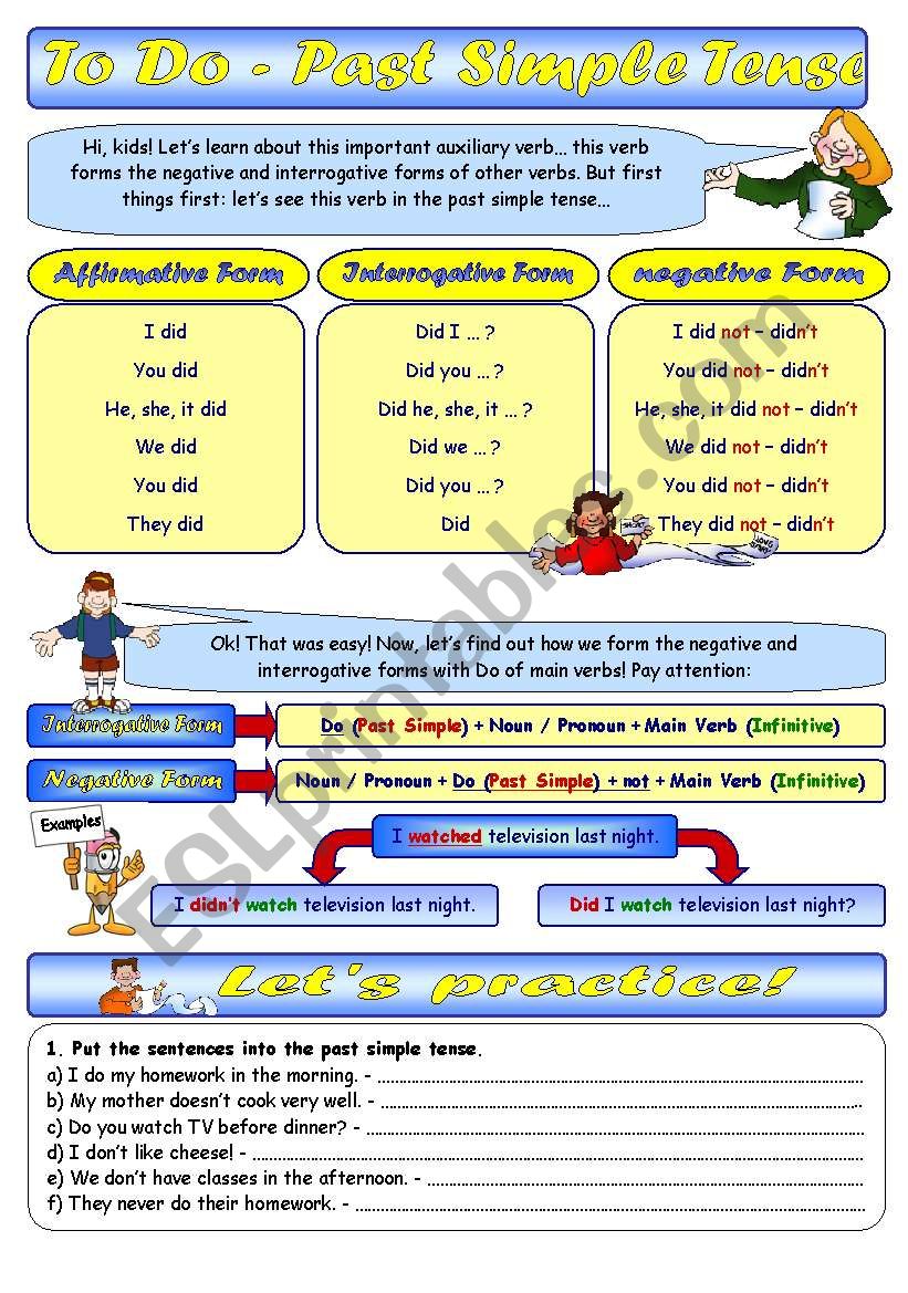 to-do-past-simple-tense-esl-worksheet-by-maya-wee