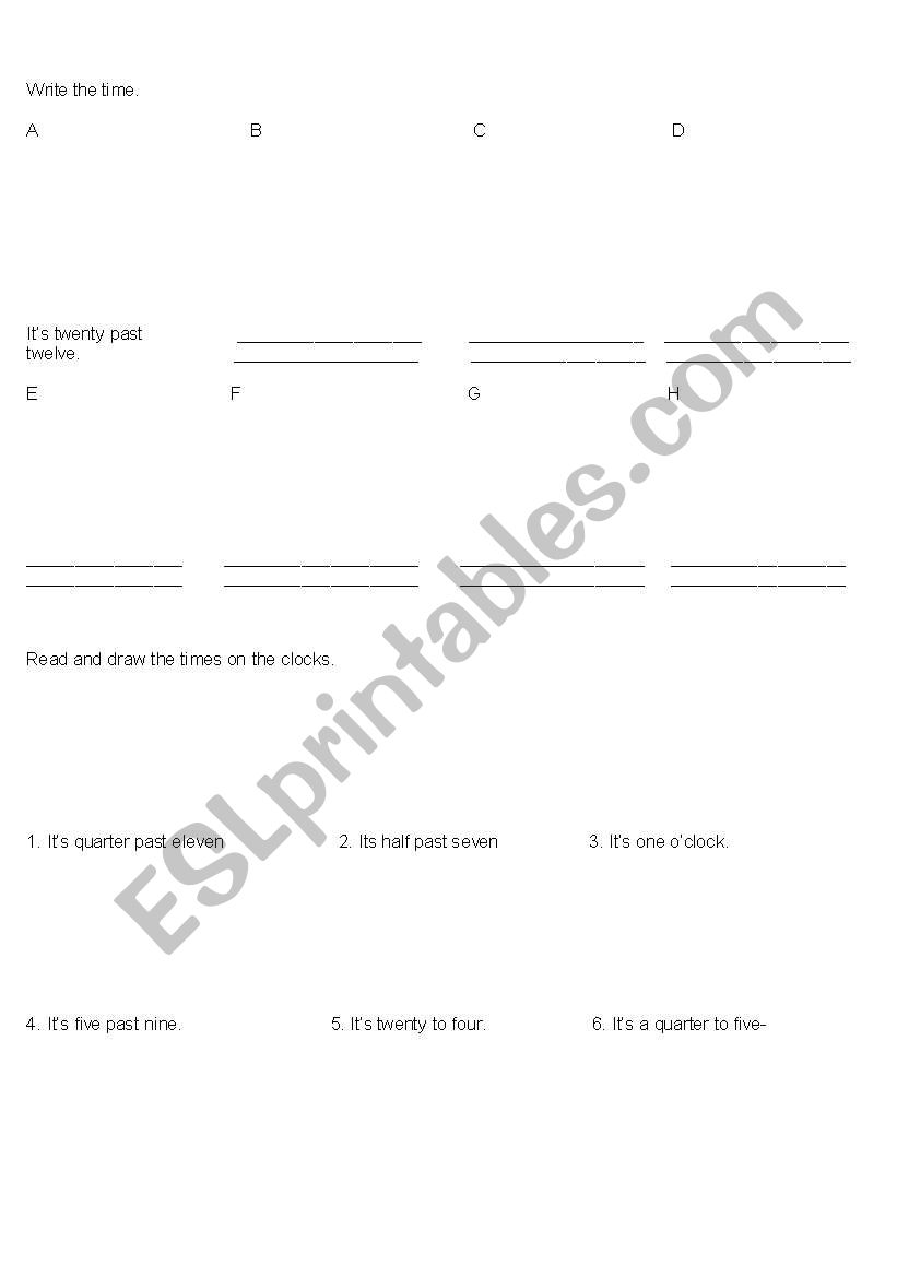 The time worksheet