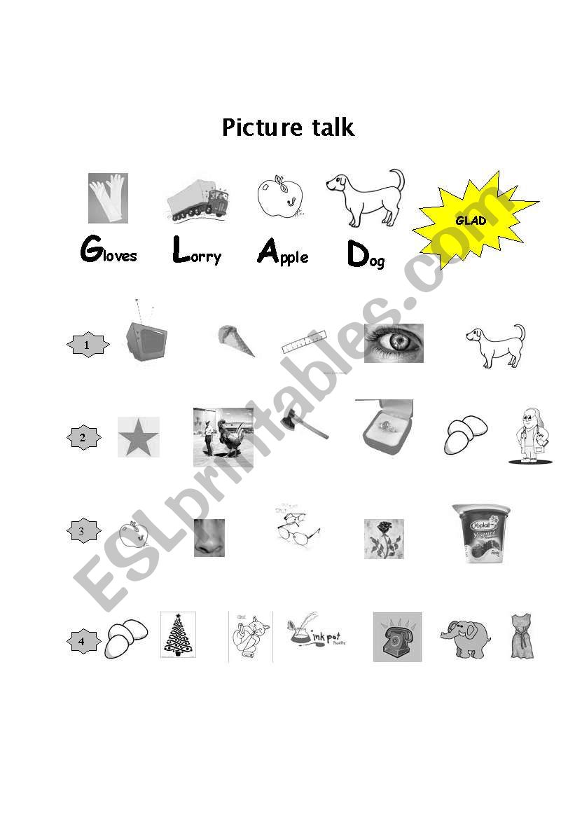 Picture talk worksheet