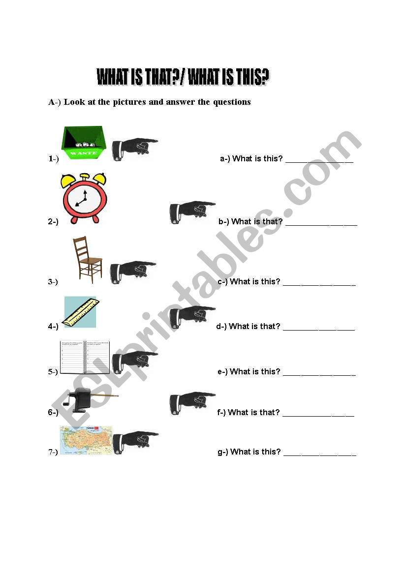 What is this/that? worksheet