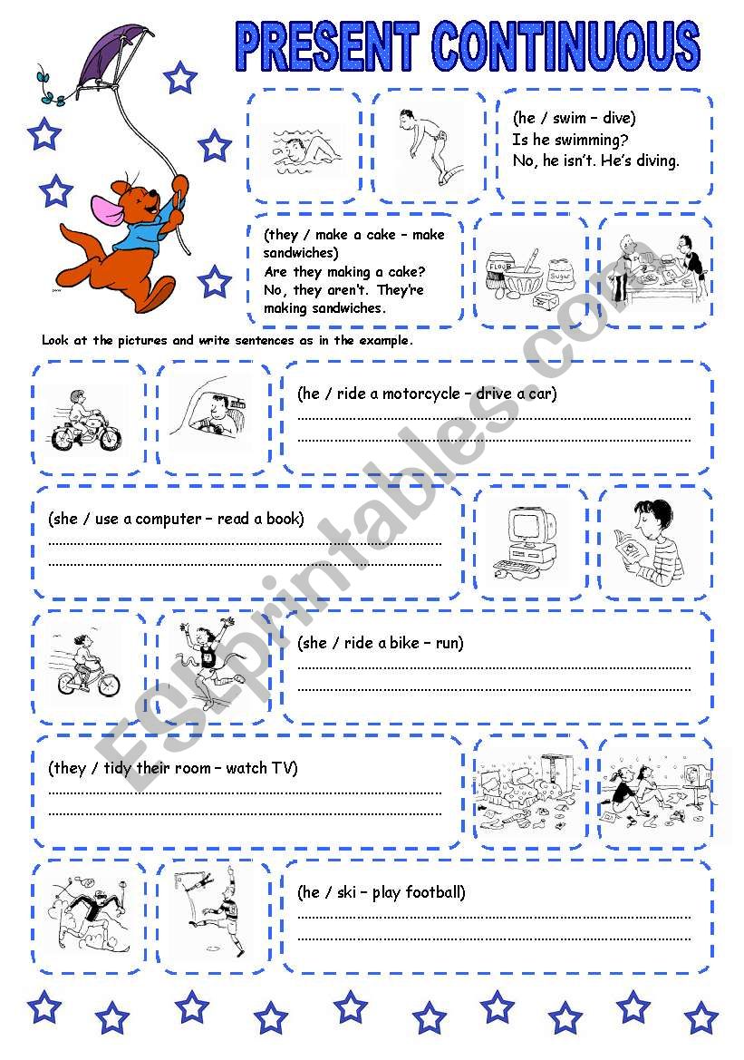 PRESENT CONTINUOUS (6) (2 PAGES)