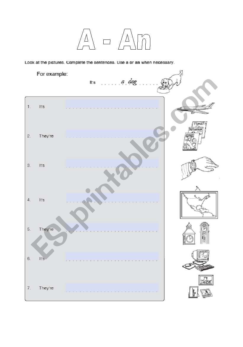 A- An  worksheet