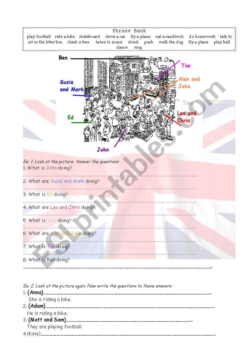 present continuous worksheet