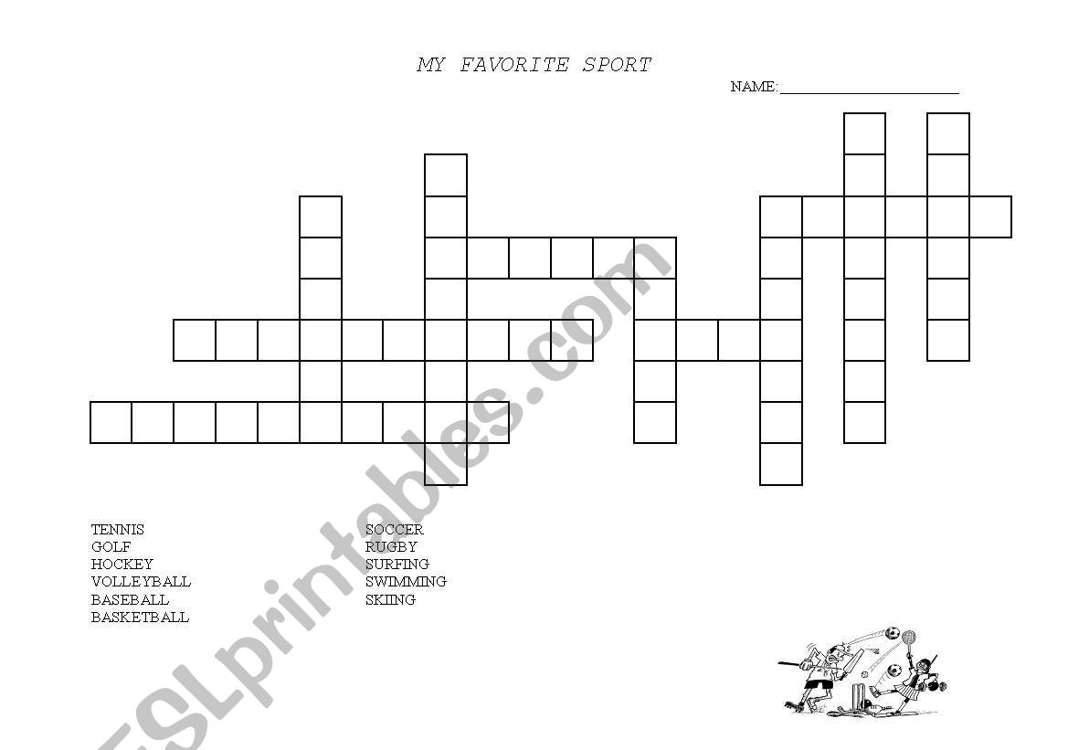 Sports Crossword worksheet