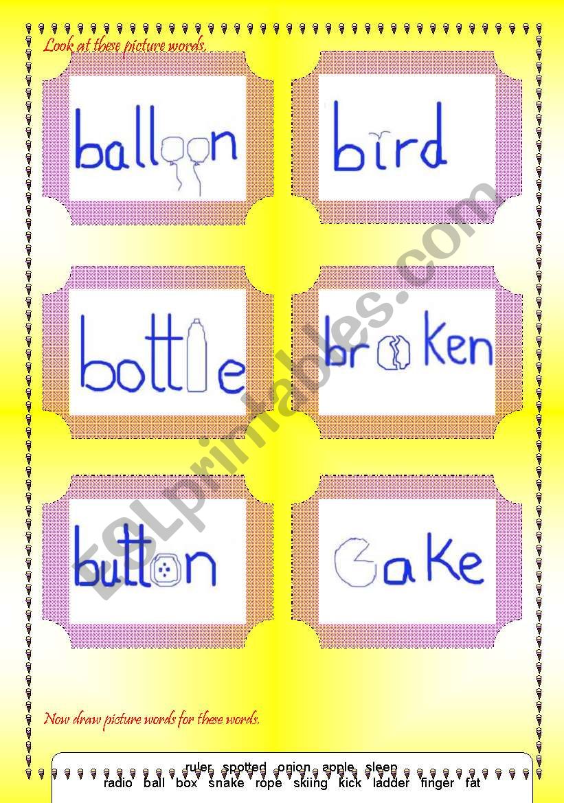 Picture words Part1 worksheet