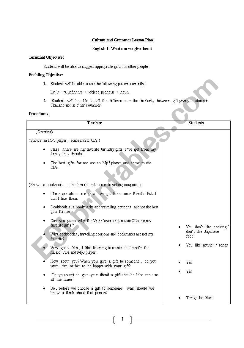 grammar and culture lesson plan 