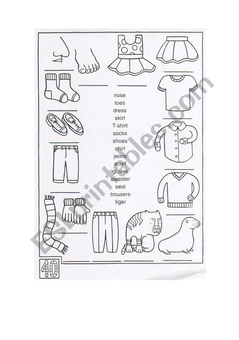 basic_vocabulary_clothes worksheet