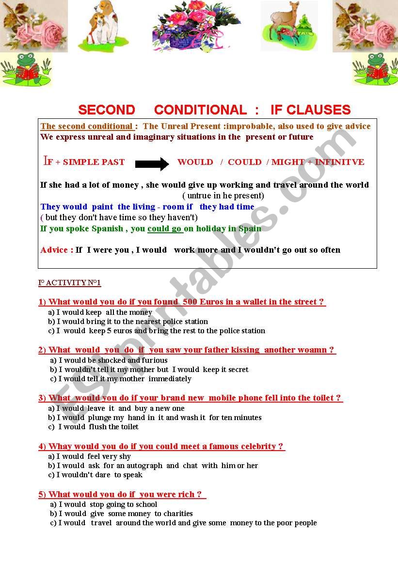 Second  Conditional : If clauses 