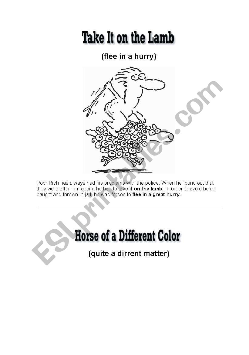 idioms worksheet