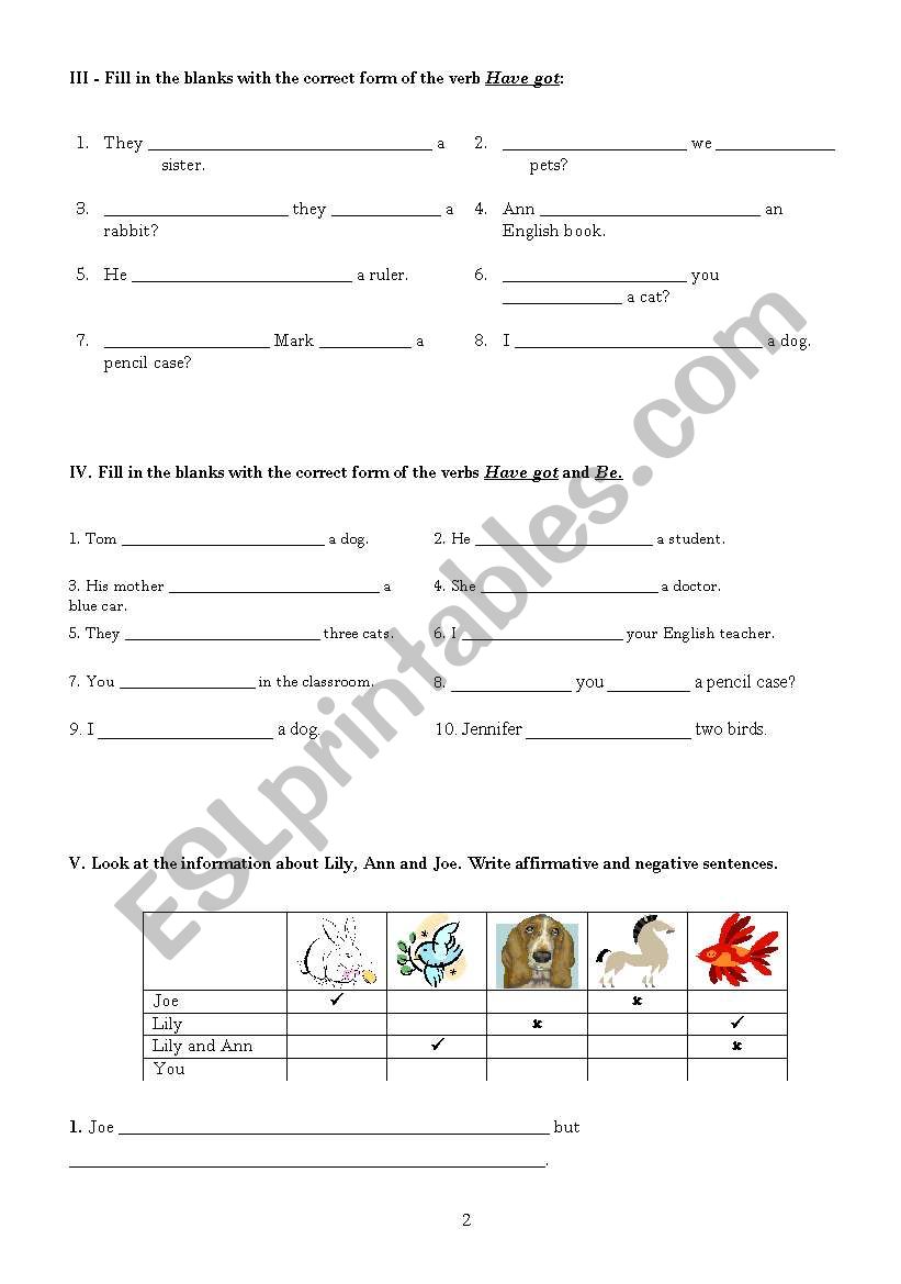 Progress Test - page nr. 2 worksheet