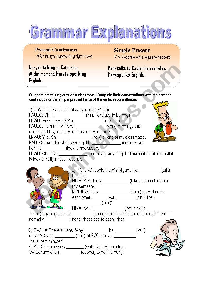 Present Continuous VS Simple Present