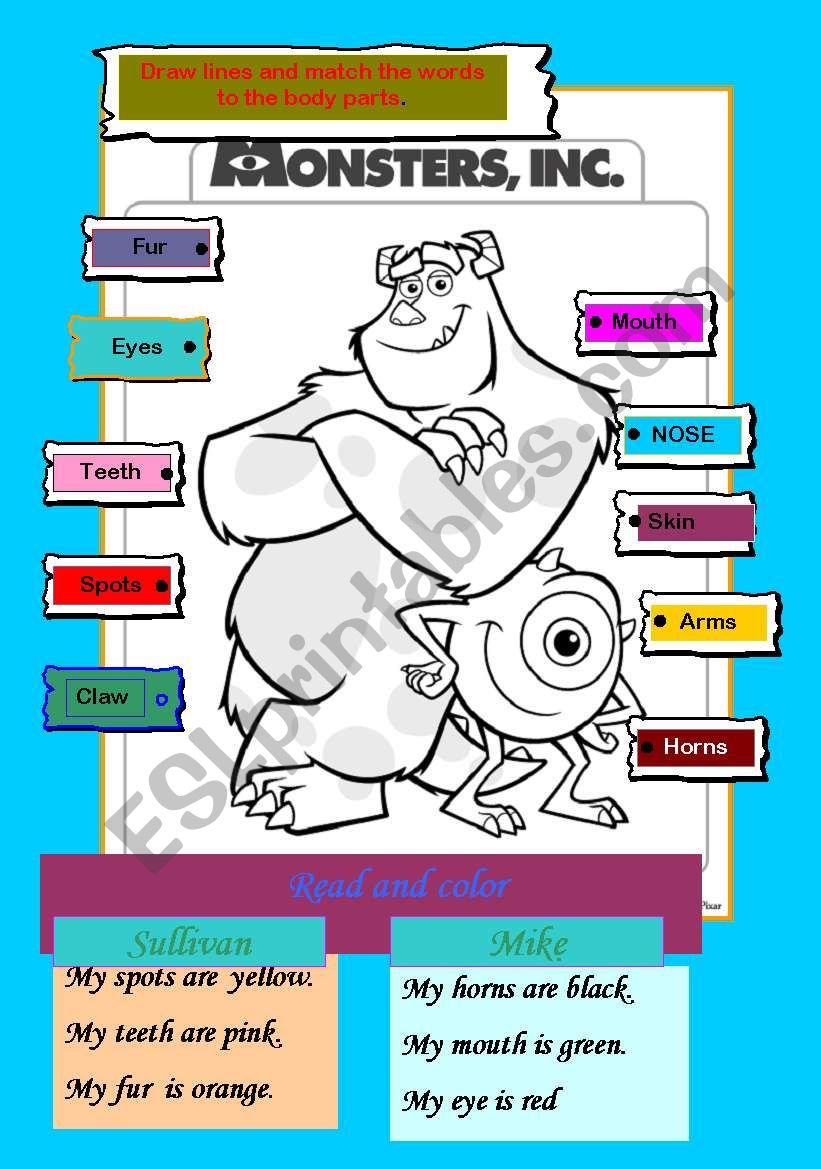 monsters  worksheet