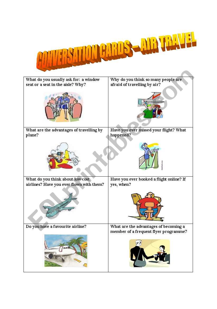 Conversation cards (No. 1) - Air travel