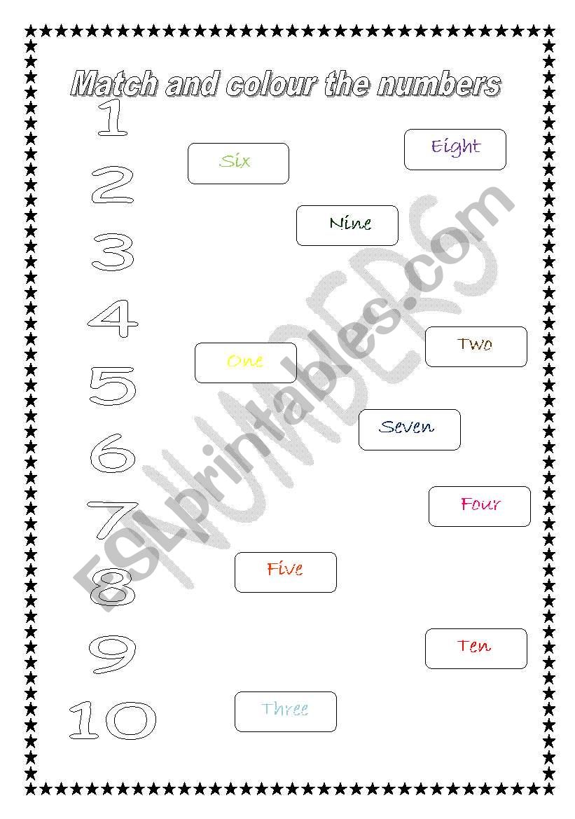 NUMBERS 1-10 worksheet