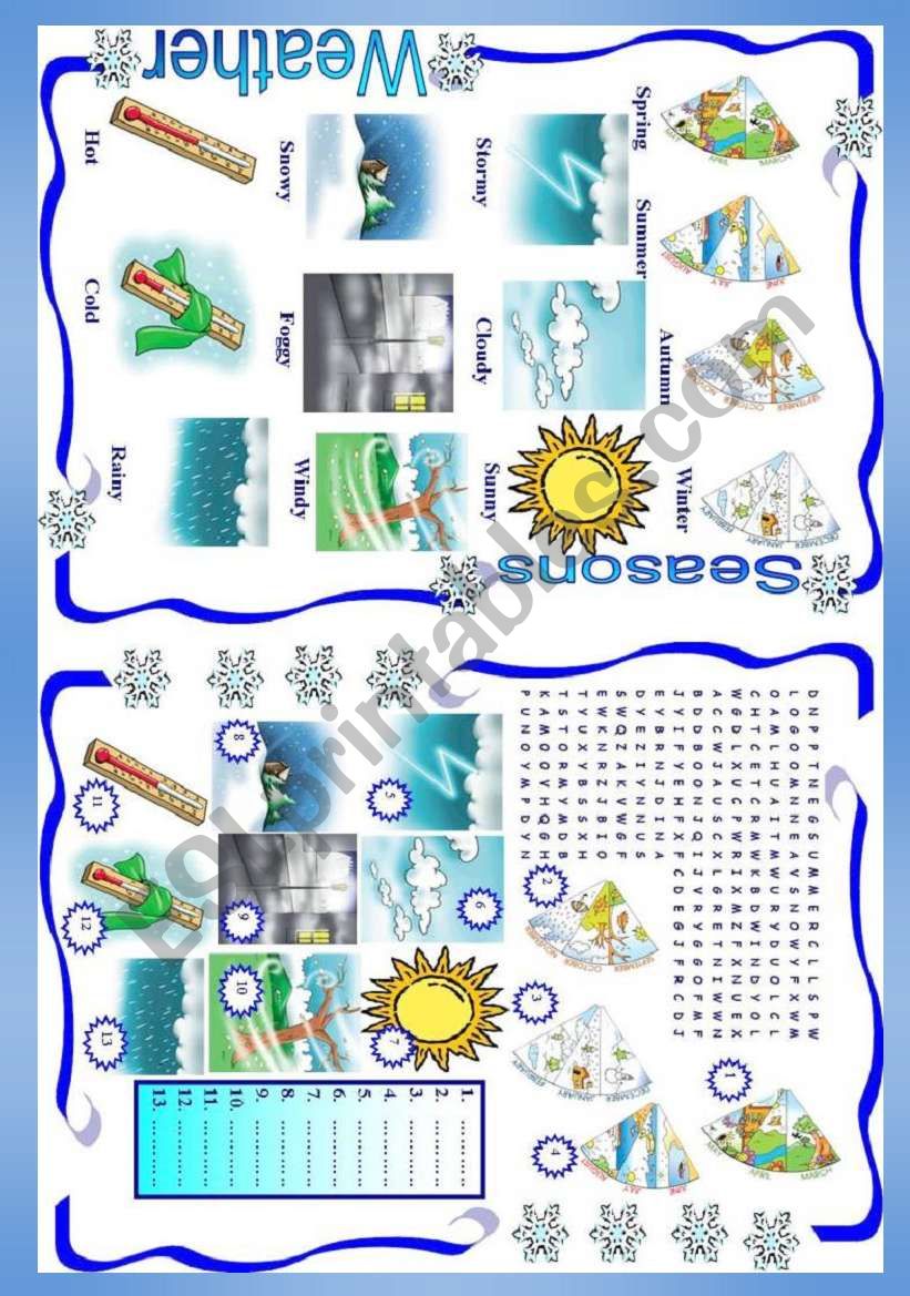 Weather / Seasons worksheet