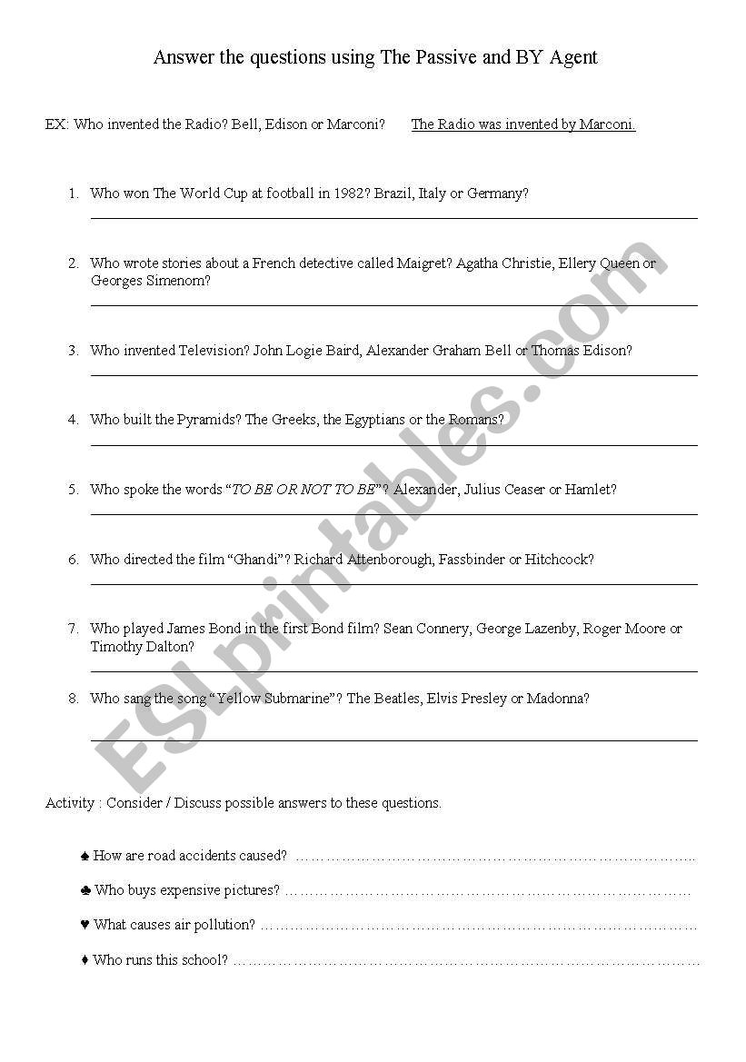 The Passive Voice worksheet