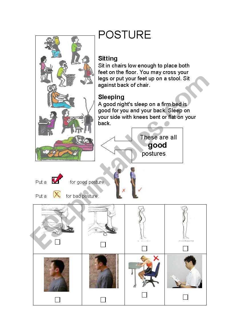 Posture worksheet