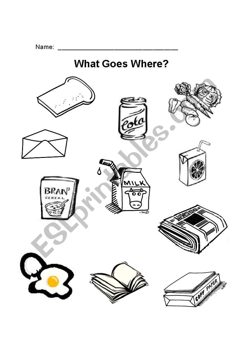 What Goes Where? 2 worksheet