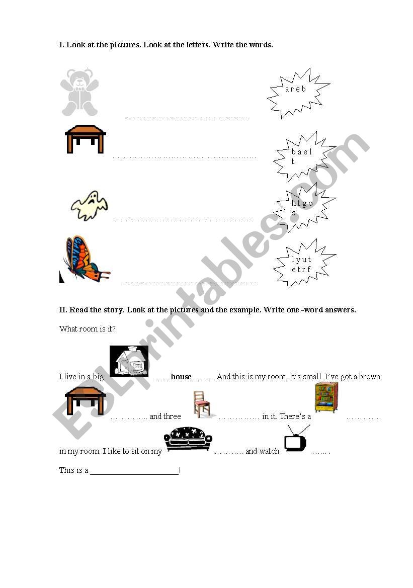 Furniture worksheet