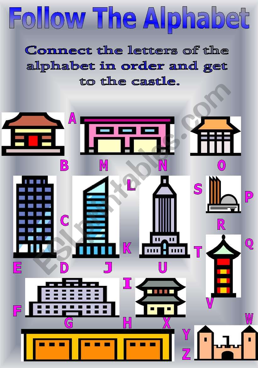 FOLLOW THE ALPHABET worksheet