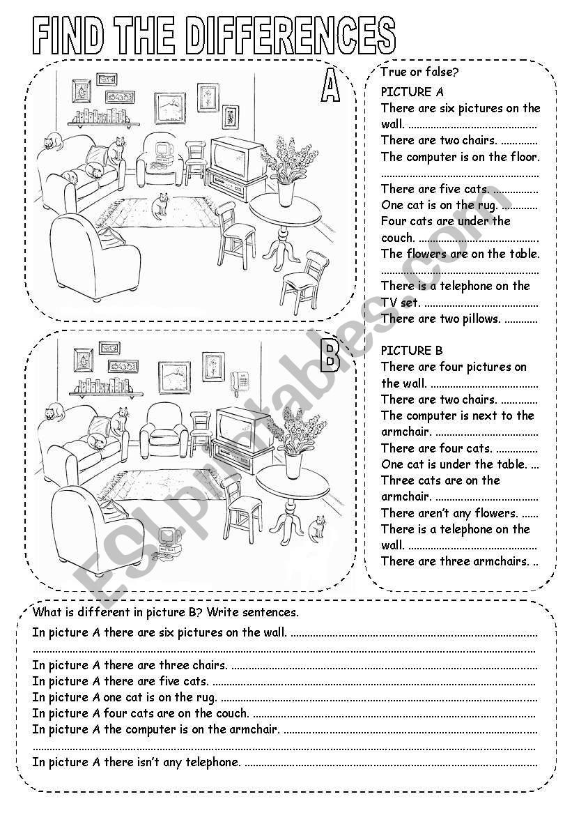 FIND THE DIFFERENCES (2) worksheet