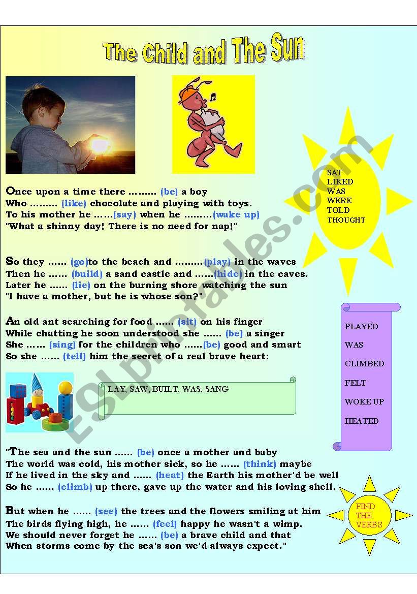 THE CHILD AND THE SUN-Poem with Past Simple