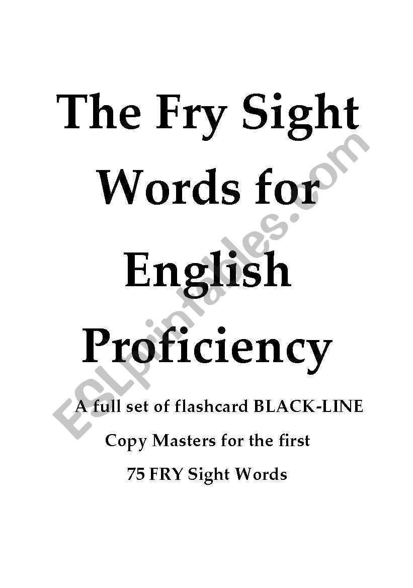 The Fry Sight Words Flash Card Set 10 pages